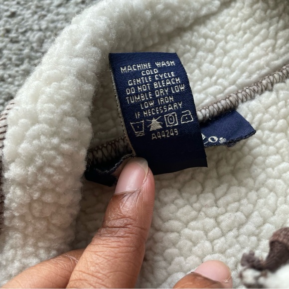 Denim & Co Sherpa Lined Fleece Jacket Womens XL Brown Zip Front Pockets Cozy - Picture 4 of 5